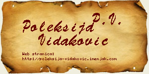 Poleksija Vidaković vizit kartica